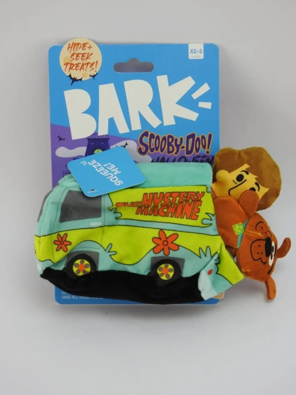 New Scooby Doo & Bark Box Meddling Kid’s Mystery Machine 3 Pc Dog Toy Van XS S
